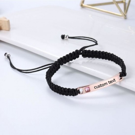 Personalized Friendship Bracelets For 2; 3; 4; 5 Free Engraved ID Matching Bracelets Handmade Braid Rope Adjustable Bracelets For Friends Couple